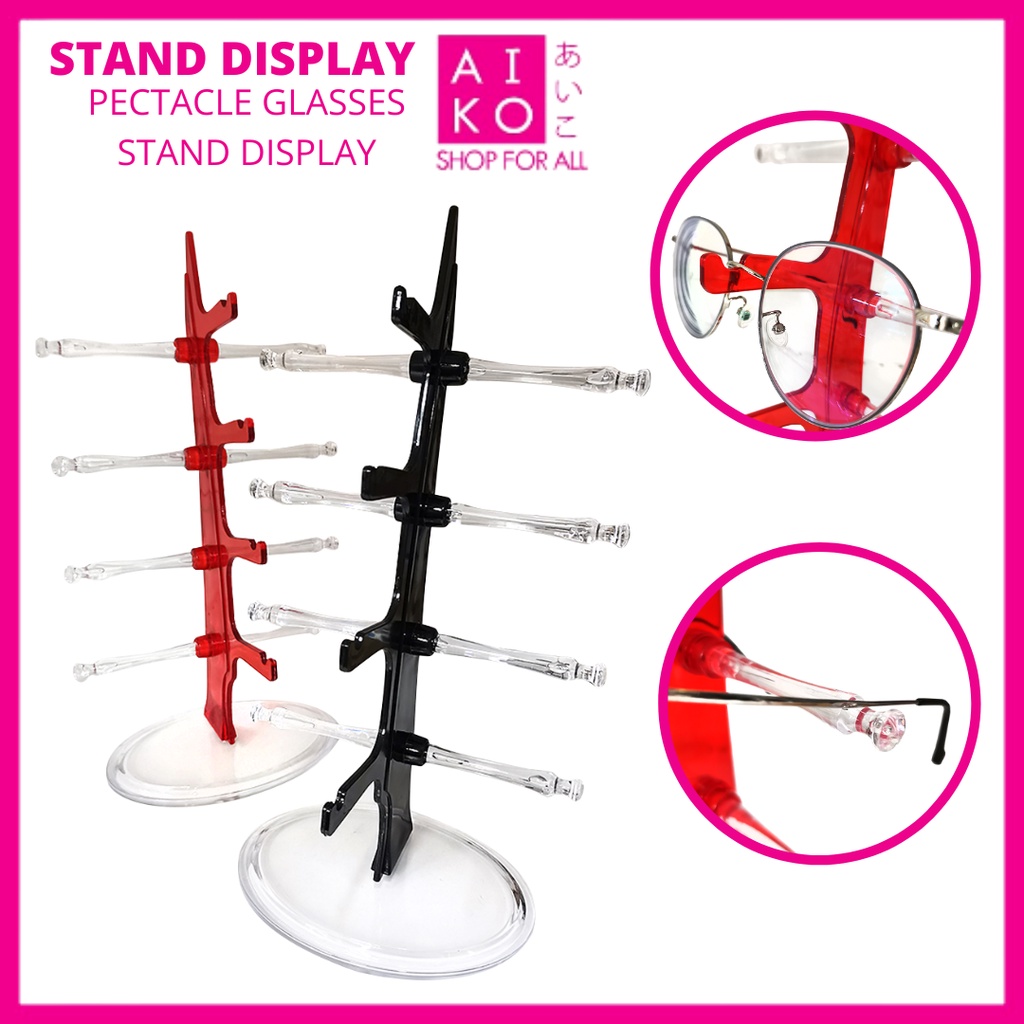 (AIKO) SPECTACLE GLASSES STAND DISPLAY RACK CERMIN MATA STAND GLASSES ORGANIZER STAND Shopee