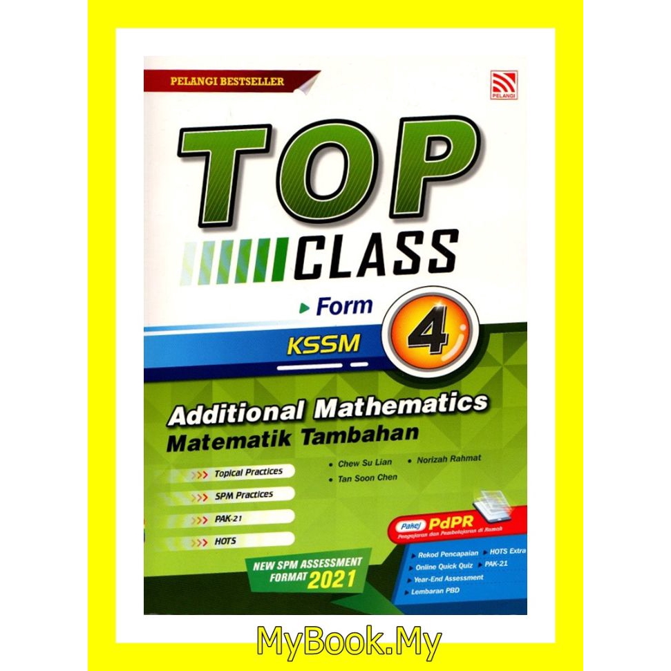 Buy Myb Buku Latihan Top Matematik Tambahan Additional Mathematics Dwibahasa Tingkatan 4 Pelangi Seetracker Malaysia