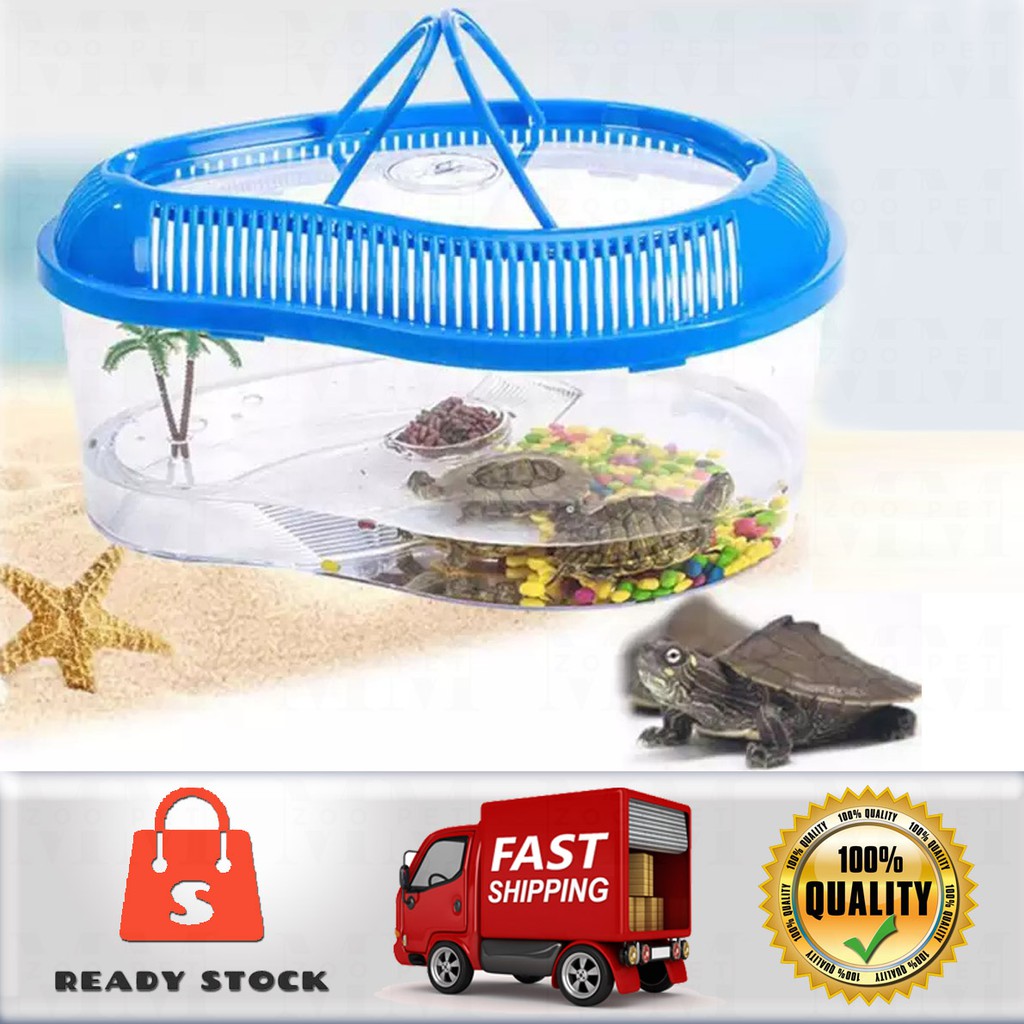 Turtle Tank Mini Tank Plastic Tank Aquarium Kura Kura M Size