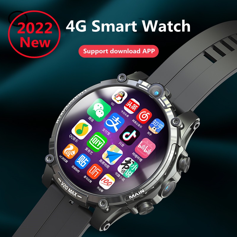 2022 New 4G Smart Watch Men's SIM Card Phone Sports Fitness Smart Watch Wifi Internet Camera Recording Heart Rate Blood Oxygen