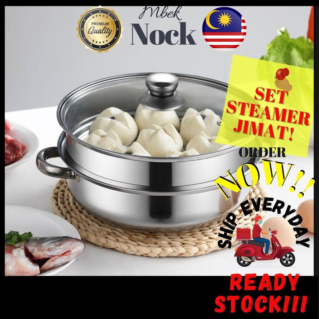 [MALAYSIA SELLER] STEAMER PENGUKUS COOKWARE HOME PERIUK KUKUS STAINLESS STEEL STEAMBOAT POT LUXURY/ 蒸锅炊具家用不锈钢厨具蒸锅锅蒸锅