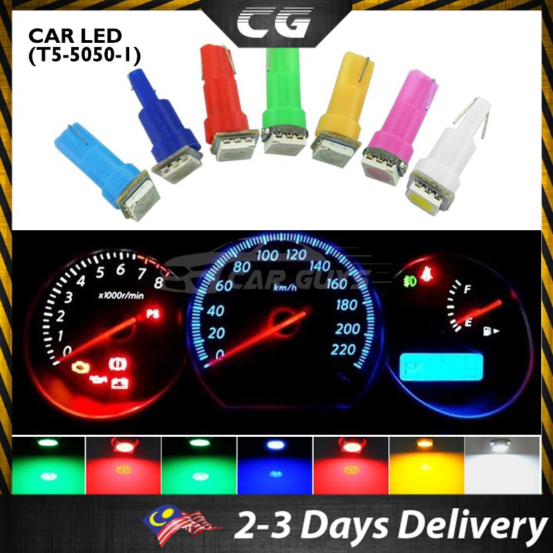 CarGuys T5 5050 Car LED Instrument Light 1 SMD 12V Wedge Dashboard
