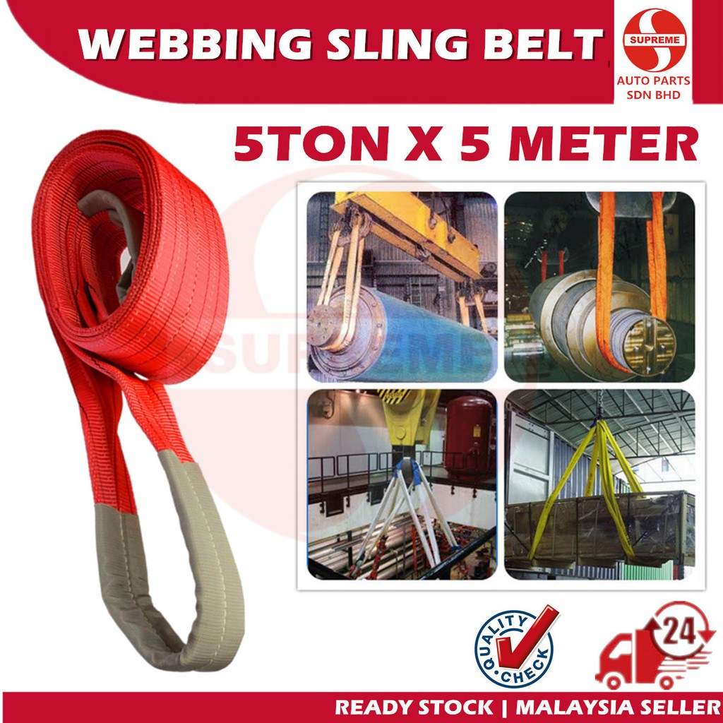 Webbing Lifting Sling Belt 5TON X 5METER Heavy Duty - (Tali Angkat ...