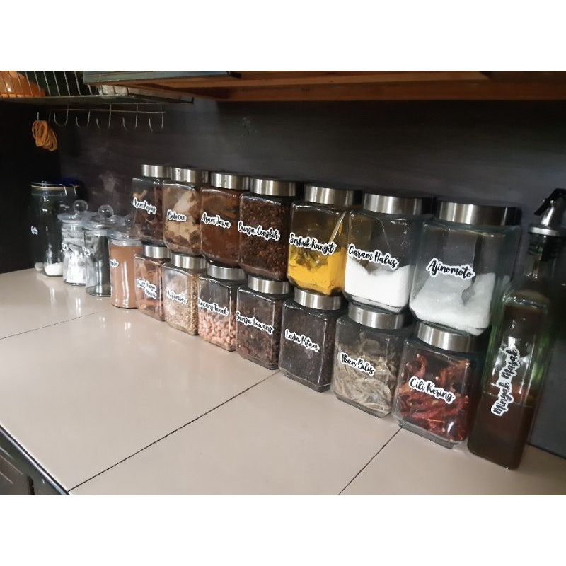 Custom List) Sticker Dapur Waterproof Putih 54 label.Bagi senarai 