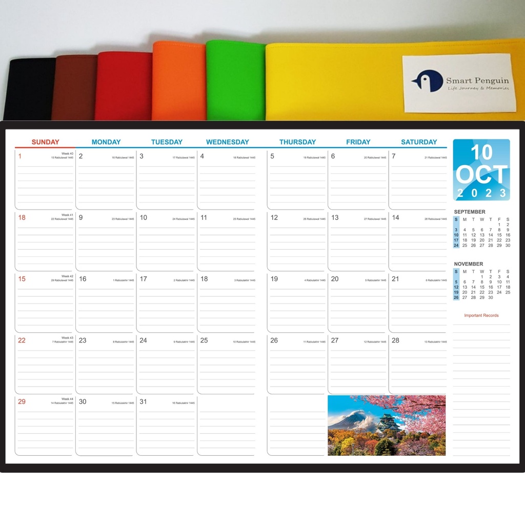 A4 Size 2023 Corporate Planner Diary Desk Table Planner with Islamic