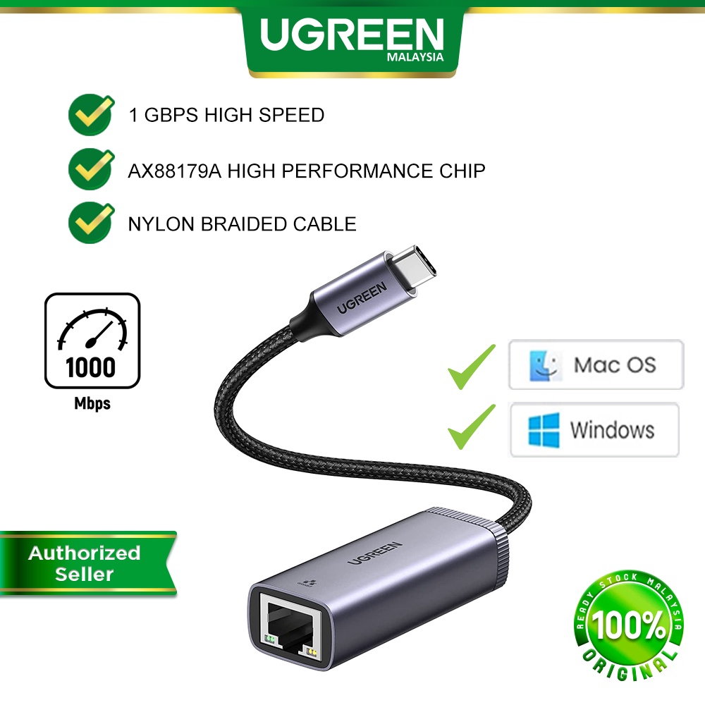 UGREEN USB C to Adapter Type C Thunderbolt 3 RJ45 Gigabit 1000