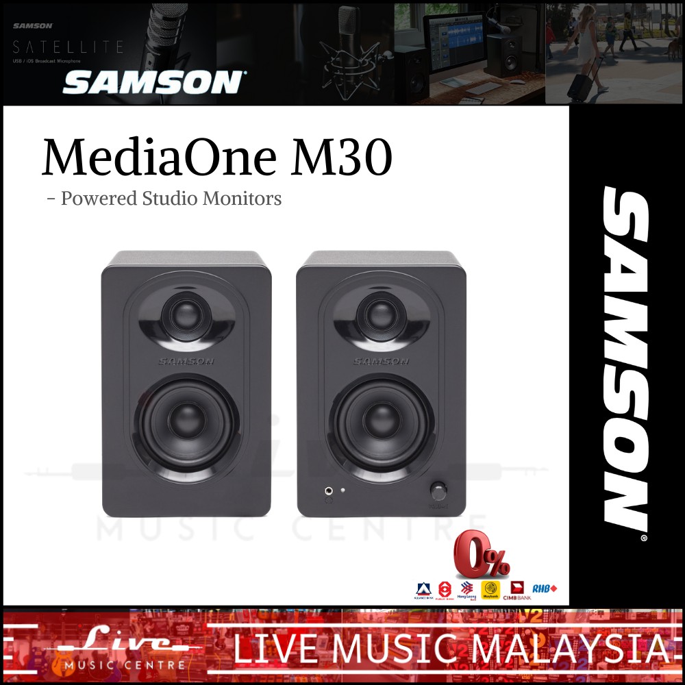 samson mediaone m30 powered studio monitors