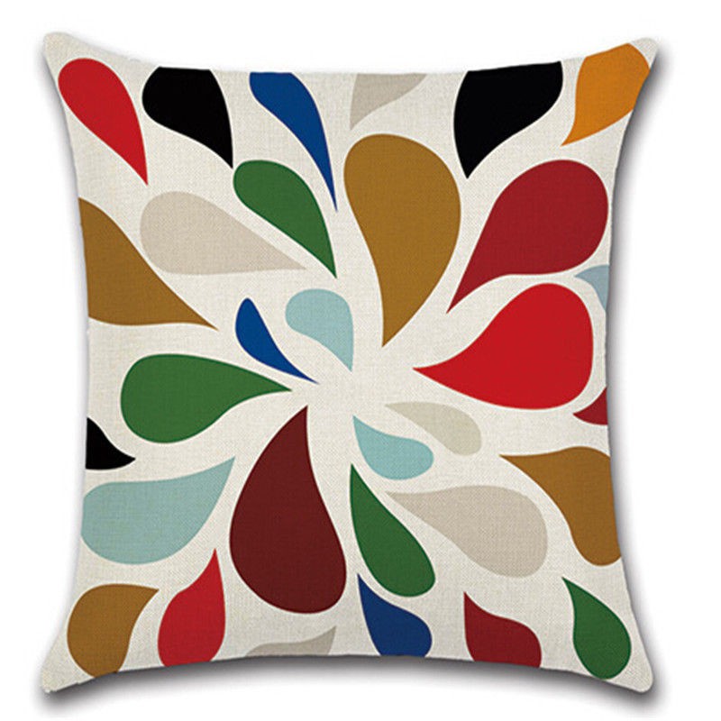 Colorful Geometric Pattern Throw Pillow Case Cushion Cover 18/"  Linen Inerratic