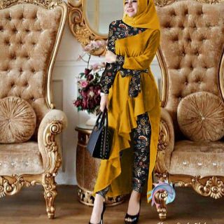 SET BAJU  DAN  SELUAR  BATIK BLOUSE  INDONESIA DESIGN FIT L 