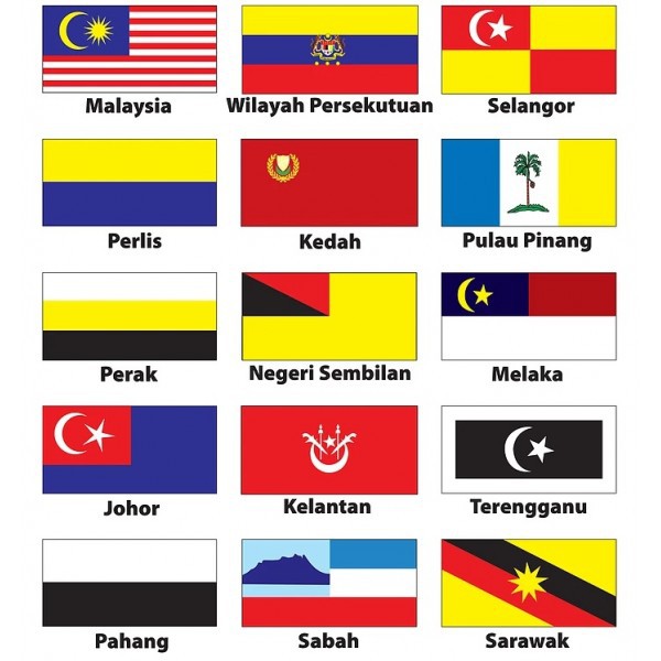 Malaysia All States Flag Bendera Semua Negeri Malaysia 3ft X 6ft 