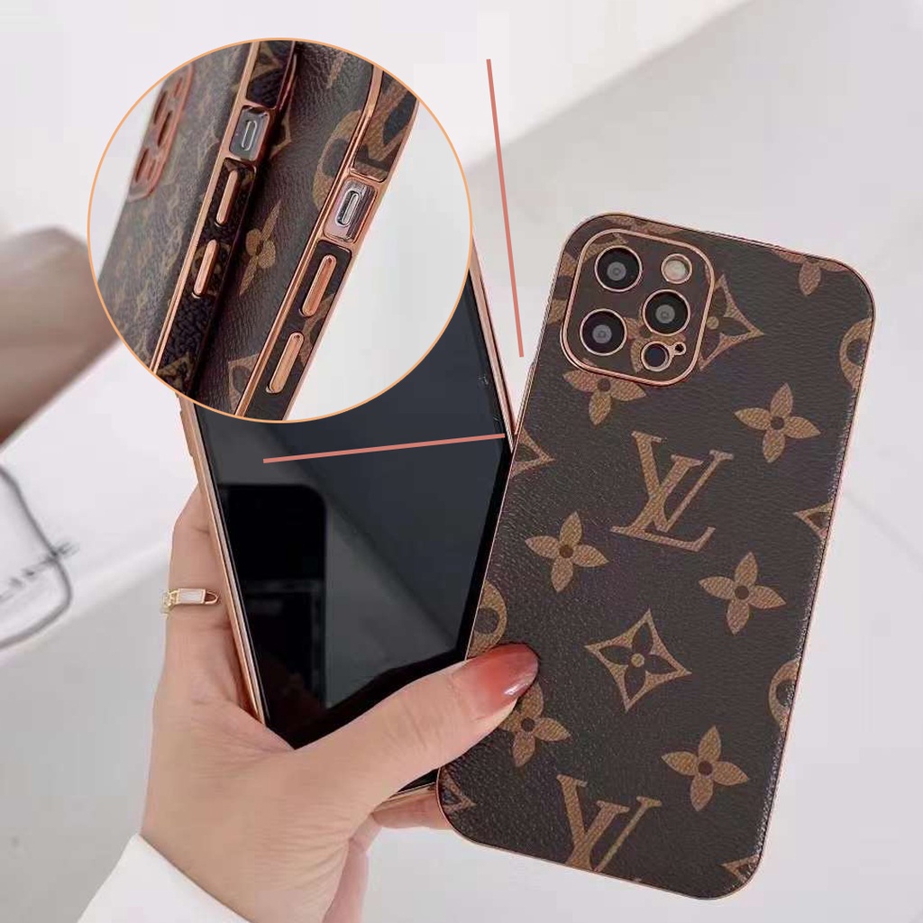 Lv Gold Plated Side Case Iphone 13 Pro Max Casing Iphone 12 Pro Max For Iphone 11 Shopee Malaysia