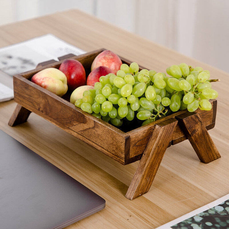 Solid Wood Fruit Tray Living Room Household Candy Tray Tea Table