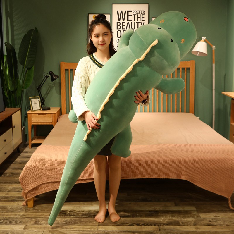 New Huggable Big Long Cute Dinosaur Plush Toy Soft Cartoon Animal Crocodile Stuffed Doll Boyfriend Pillow Kid Girl Birthday Gift