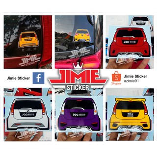 Sticker Kereta, Sticker Belakang Kereta Perodua Myvi 