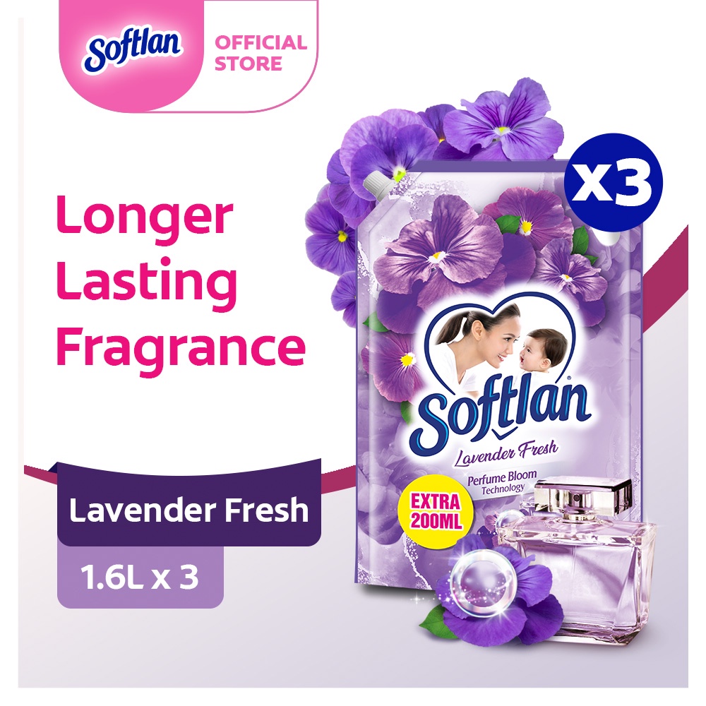 Softlan Anti Wrinkles Lavender Fresh Fabric Softener 1.6L Refill