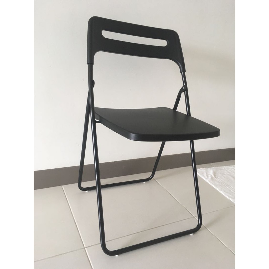 Ikea Nisse Folding Chair Silver Colour White Amazon In Home Kitchen