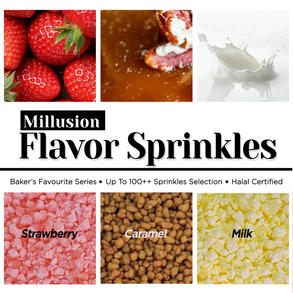 <Millusion> Flavor Sprinkles Cake Sprinkle Decoration Sugar Ball Sprinkle Halal Certified 蛋糕装饰糖珠