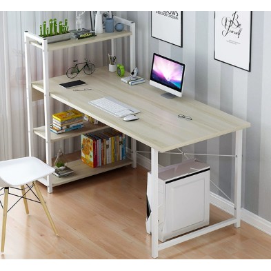 Office Study Table Modern Furniture With Desk Shelf For Home Room