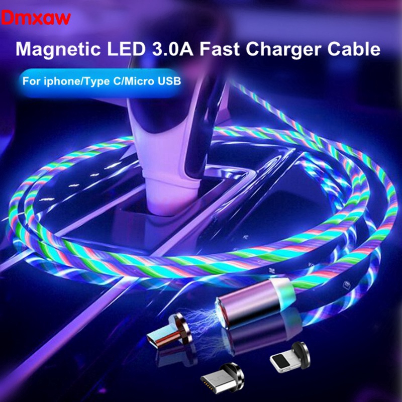 Cable LED Flow Glow Micro USB Type C Android Lighting Charger