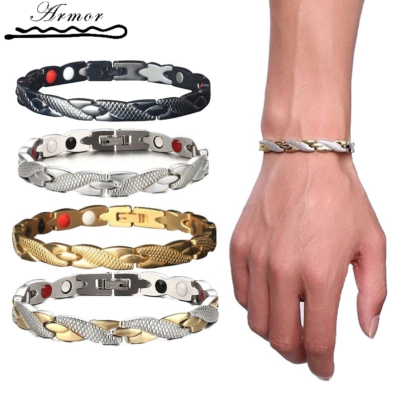 Twisted Dragon Magnetic Therapy Couple Bracelet/ Detachable Women Men Slimming Therapy Bangle /Power Therapy Magnets Bra