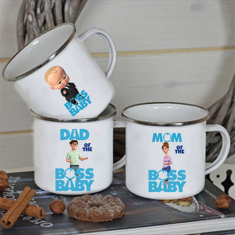 Boss Baby Family Cute Enamel Mugs Boss Baby Cartoon Cups Presents Holidays Gifts