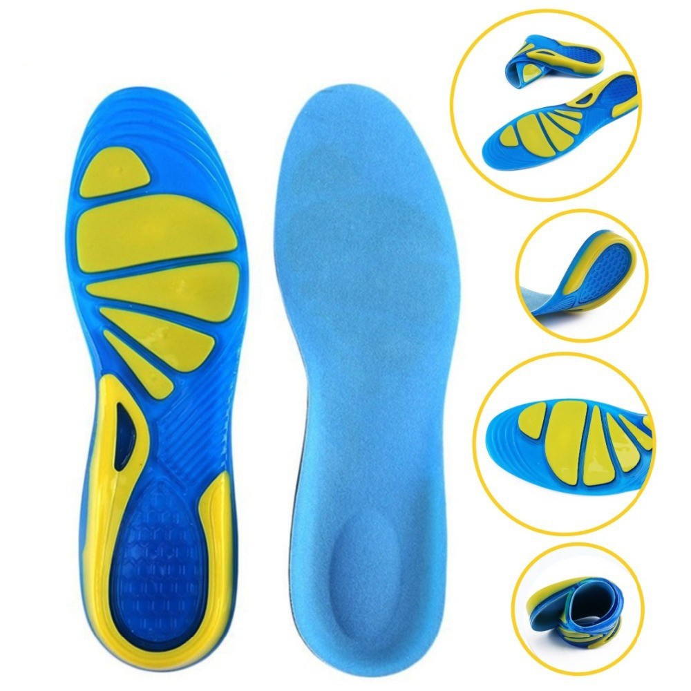 1 Pair Silicon Gel Insoles Shock Absorption Soft Breathable Insole ...