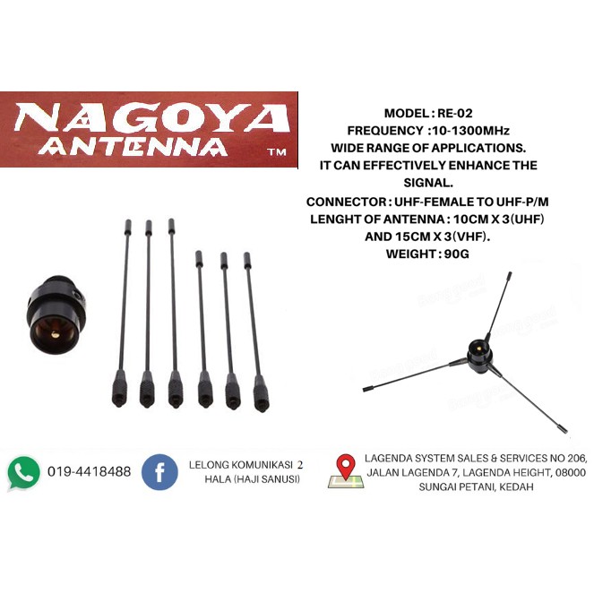 Nagoya Re 02 Mobile Antenna Ground For Car Radio For Kenwood Motorola Yaesu Icom Shopee Malaysia