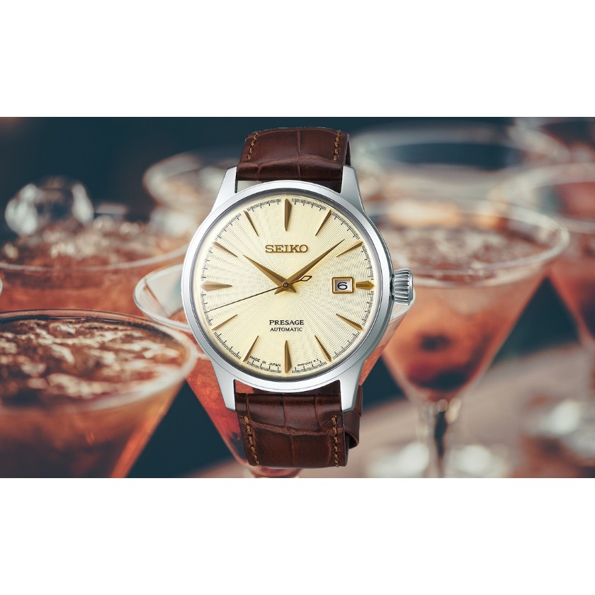 Seiko Gents SRPC99J1 PRESAGE Cocktail Golden Champagne Dial Brown Leather  Automatic Watch | Shopee Malaysia