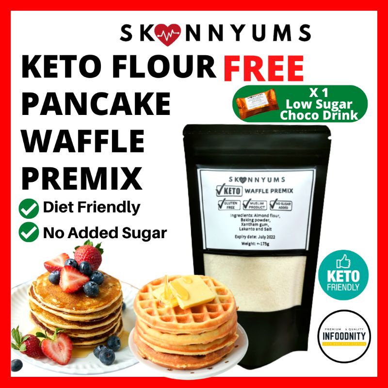 [NEW] Skinnyums Keto Waffle Mix Tepung Keto Pancake Mix Keto Premix