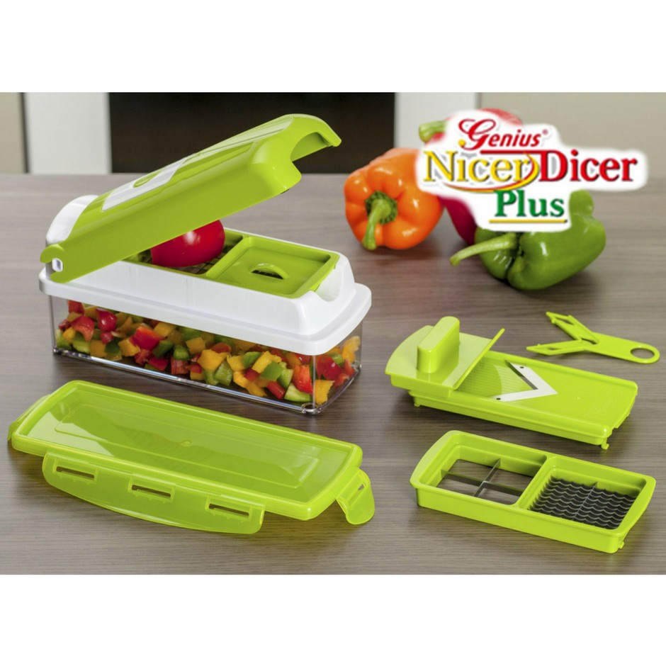 Hij Slink Aarde Genius Nicer Dicer Plus Multifunction Kitchen Tools (Chopper / Cutter /  Slicer) - 5 Tools With Stainless Steel Blades | Shopee Malaysia