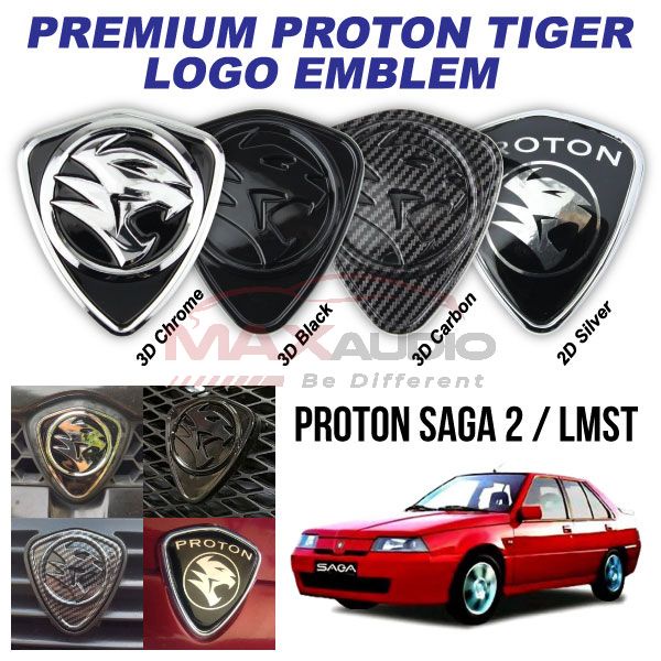 Car Emblem PROTON SAGA 2/ LMST Logo 3D Tiger No Color Fade Front Rear ...