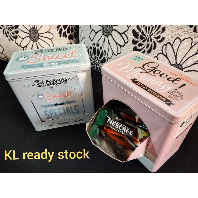 Kitchen storage coffee sachet candy tin box Bekas sachet coffee nescafe