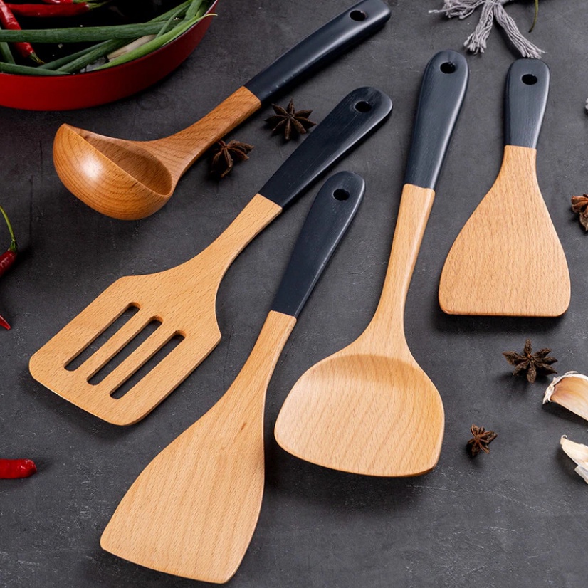 Quality Wooden Kitchen Utensils Spoons Cooking Cutlery Natural Bamboo Spoons Non Stick Gift Kitchenware Beta-KTWR18022