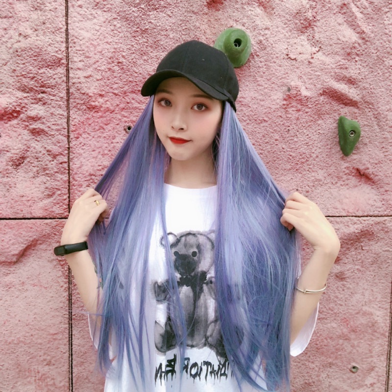 410 Hat Wig One Piece Cap Wig Whole Top Style Wig Full Top Style Girls Wig Gradient Color Shopee Malaysia
