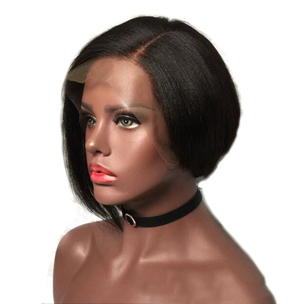 Women S Silky Straight Hair Lace Front Wig 100 Real Human Hair