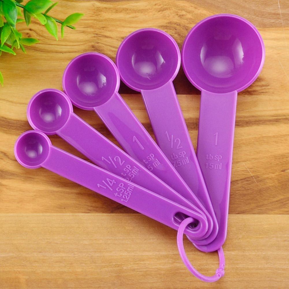 5Pcs/Set Color Plastic Diy Measure Spoons Baking Meter With Scale