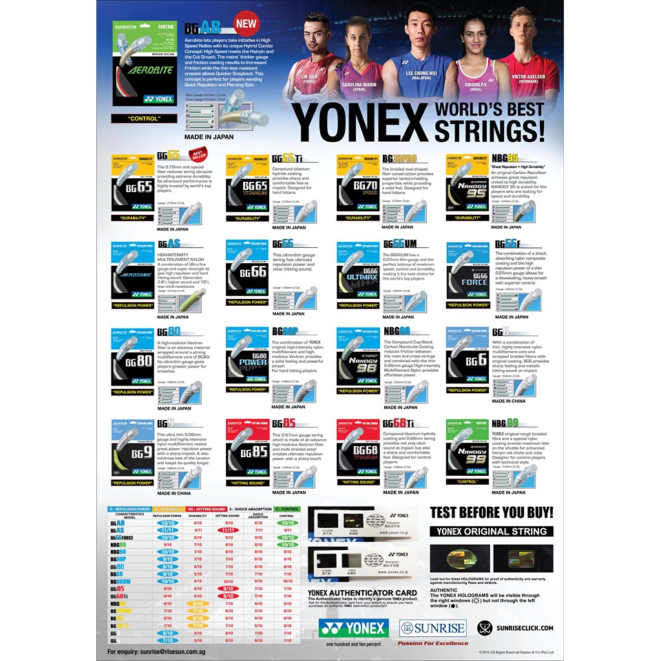 yonex badminton strings