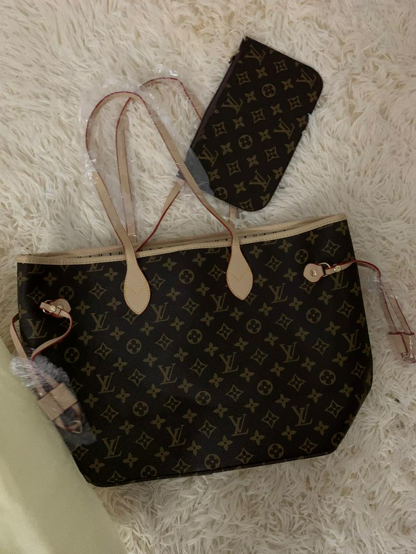 Louis Vuitton Monogram Mon Neverfull GM Grey Black Tote 2LV817K