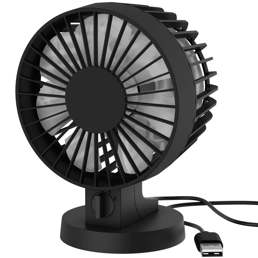 Quiet Desk Fan 4 Usb Small Table Fan With Twin Turbo 2 Speeds