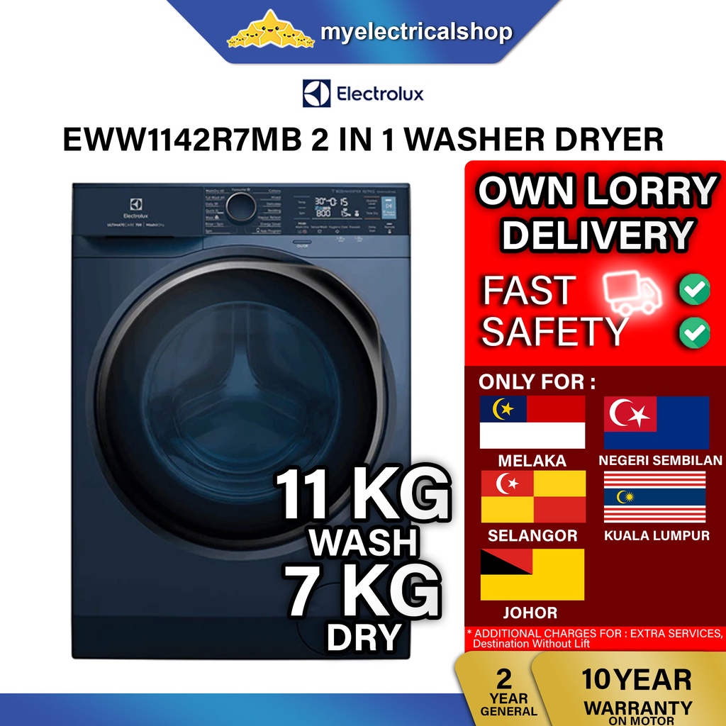 Electrolux EWW1142R7MB Washer Dryer Front Load Washing Machine + Dryer