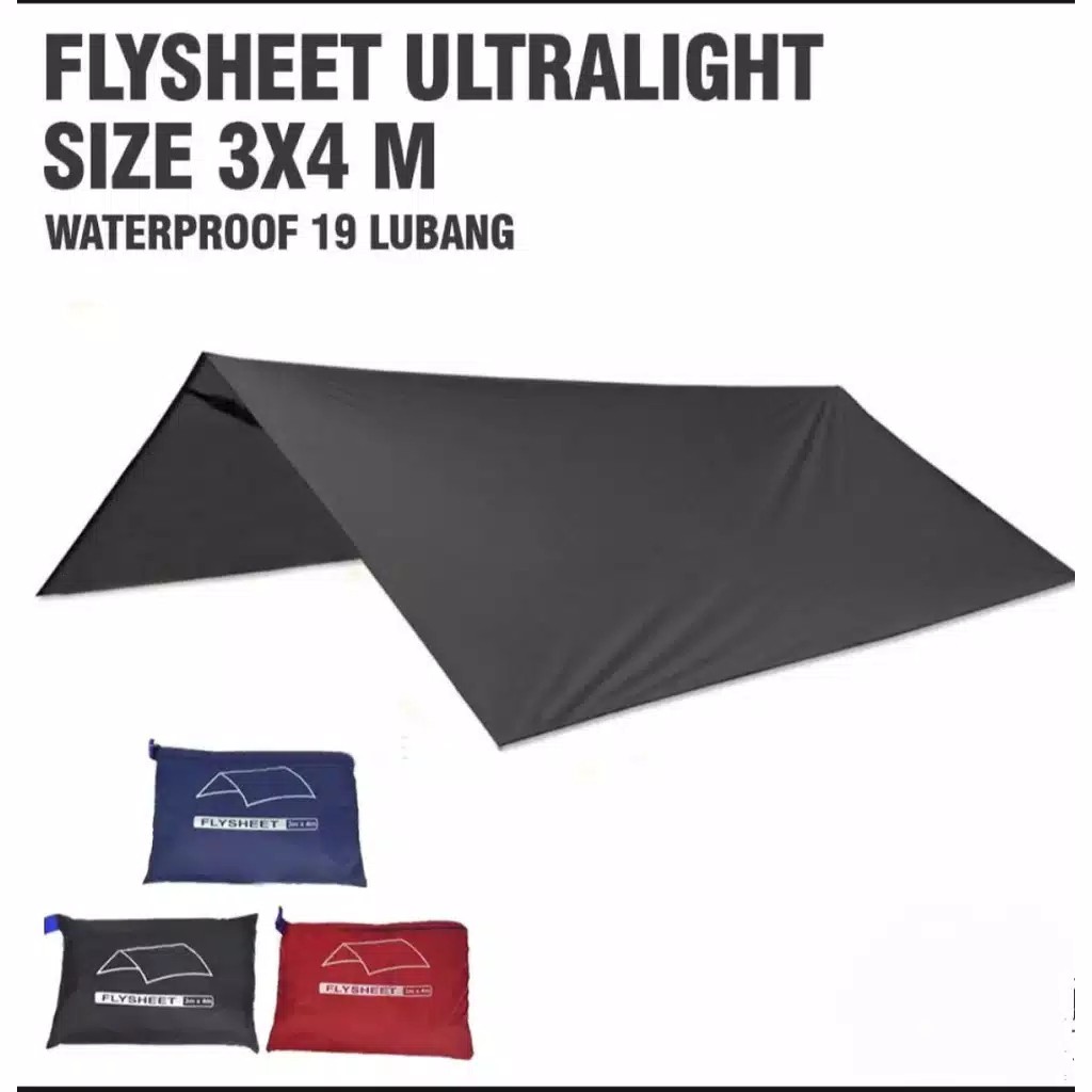 TENDA Flysheet Ultralight Waterproof Size 3x4 Meters 19 Holes