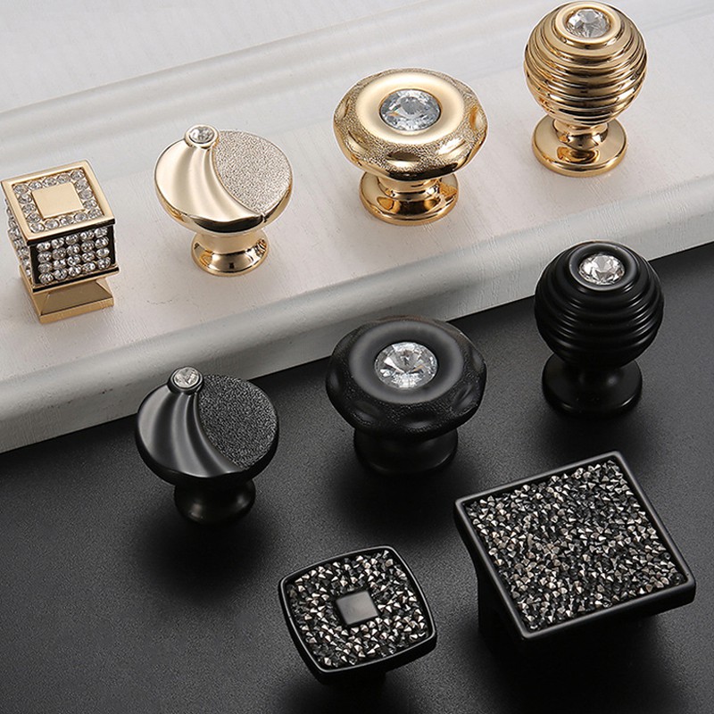 Modern Luxury Crystal handle Drawer Pull Zinc Alloy Dresser