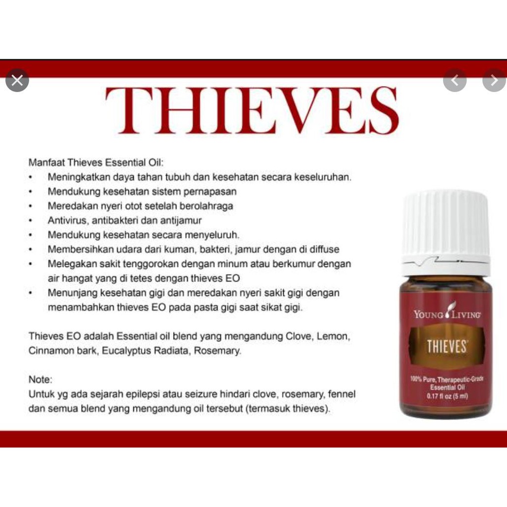 100 Young Living Thieves Essential Oil Shopee Malaysia