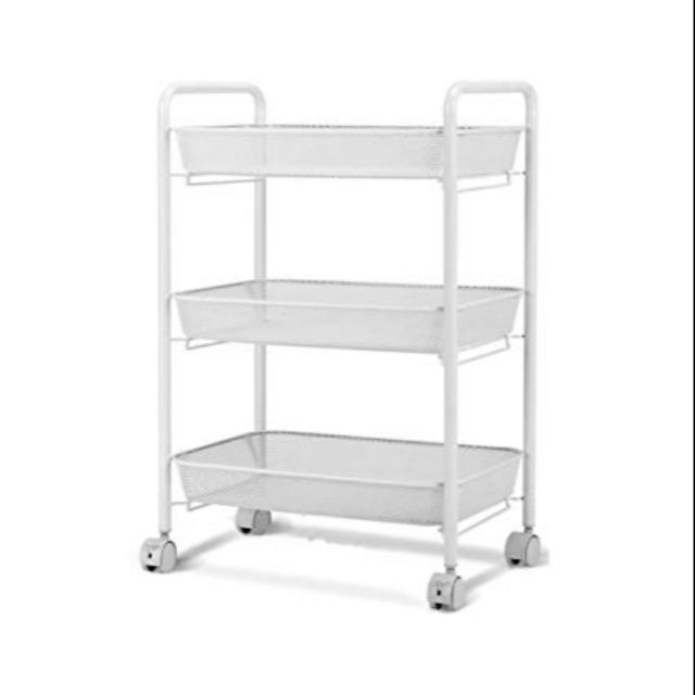 3 TIERS MULTIFUNCTION TROLLEY HOME STORAGE RACK BASKET 