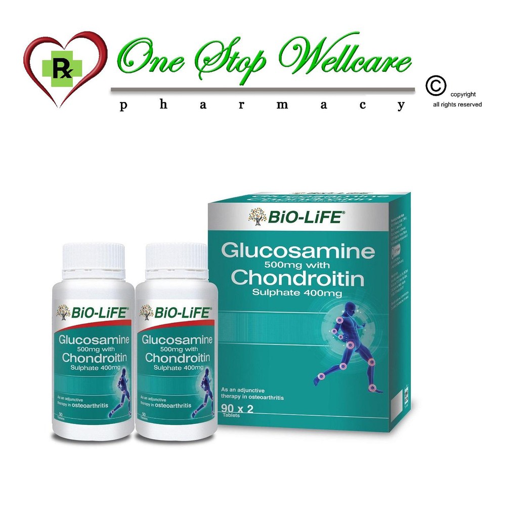 BIOLIFE GLUCOSAMINE PLUS AND CHONDROITIN SULPHATE 2X90'S (EXP10/2021