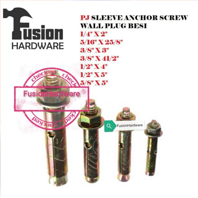 ACE Sleeve PJ Anchor (Wall Plug Besi) By FusionHardware | Shopee Malaysia