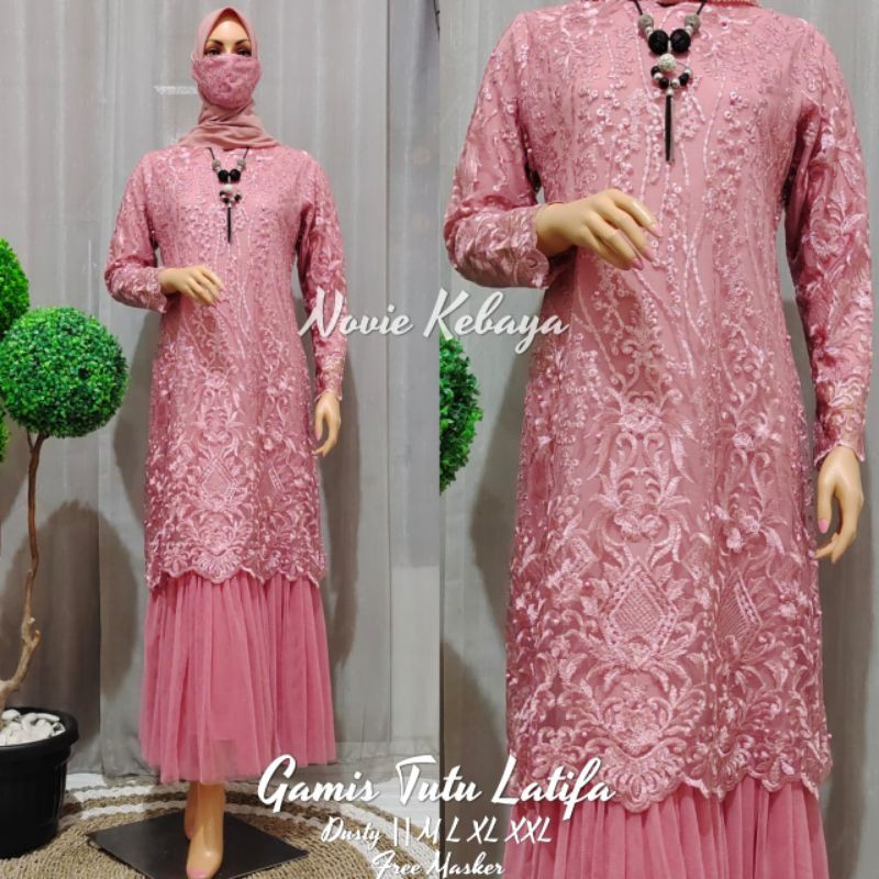 Kebaya Gamis Combination Modern Tile Kebaya Pesta Kebaya Modern Kebaya Pesta Shopee Malaysia