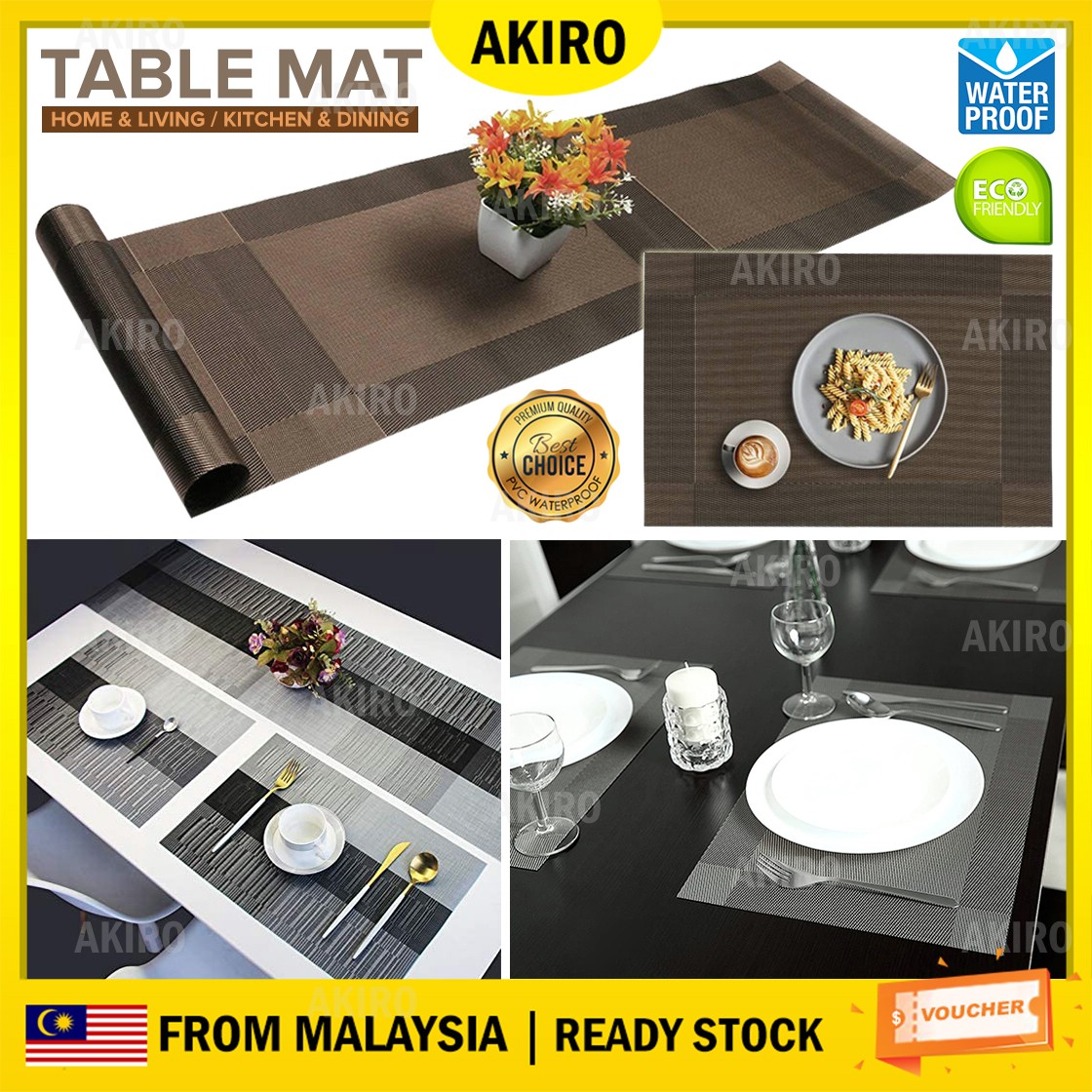 AKIRO NonSlip Washable Table Place Mat Dining Table Mat Home