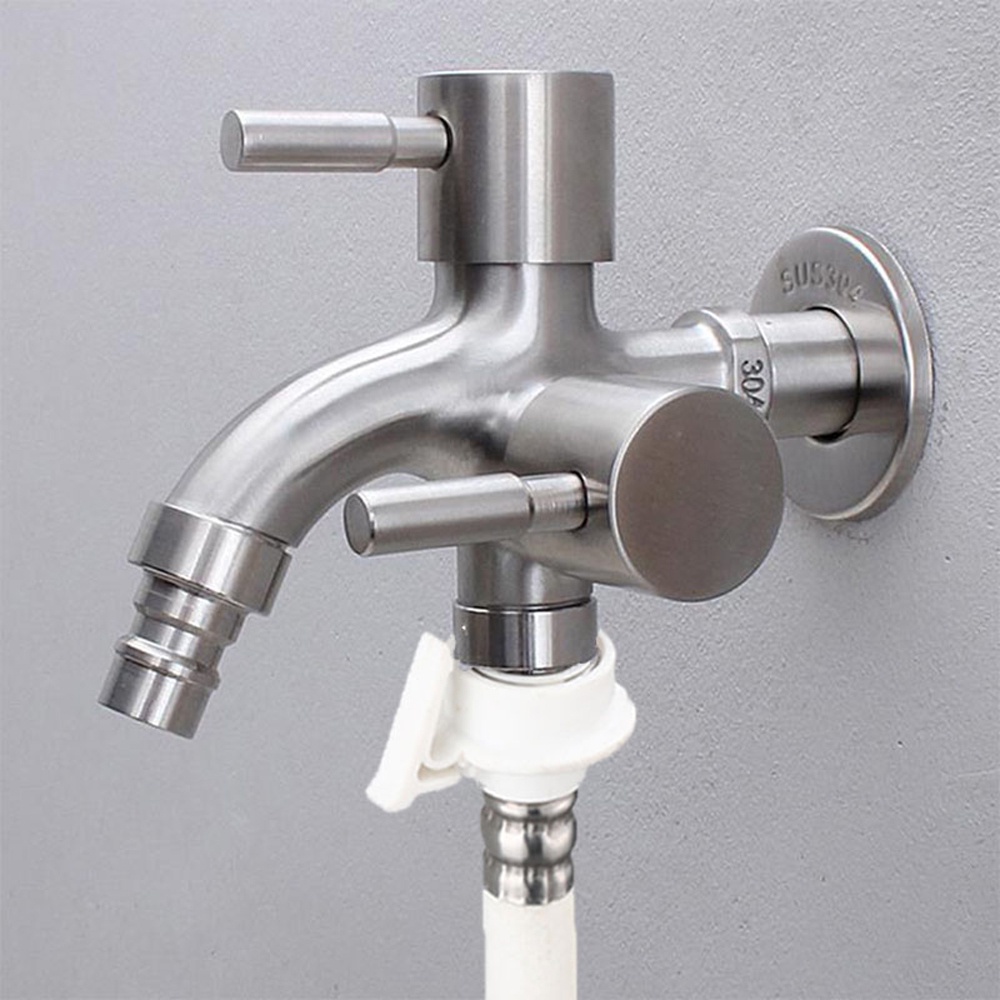 304 Stainless Steel Double Tap Multifunctional Stainless Steel Tap Two