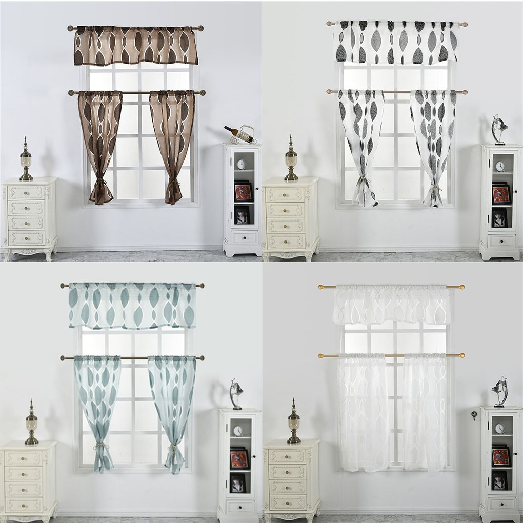 3pcs Circle Bubble Shape Curtains Tulle Window Screening Sheer